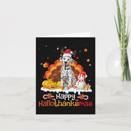 HalloBedanktMas Halloween Thanksgiving Kerstmis Da Kaart (Voorkant)