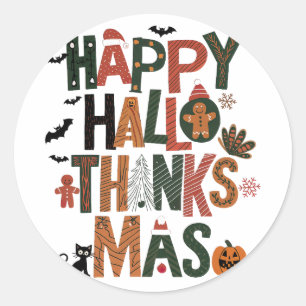 HalloBedanktMas Perfect Vakantie Gift Fun Feesteli Ronde Sticker