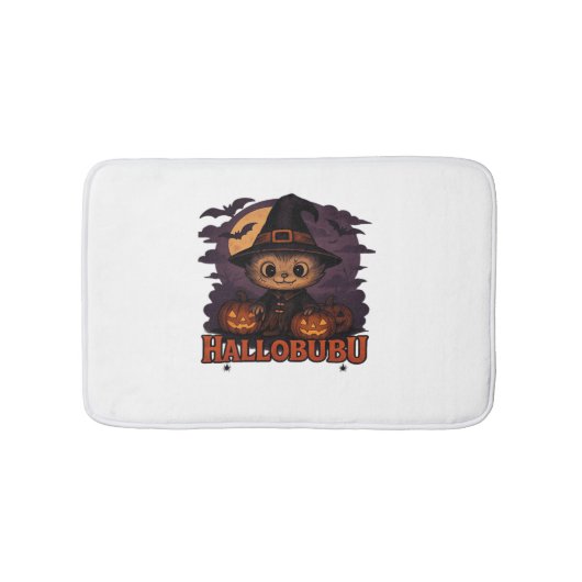 Hallobubu Halloween Schattige & Spooky Witch Cat T Badmat (Voorkant)