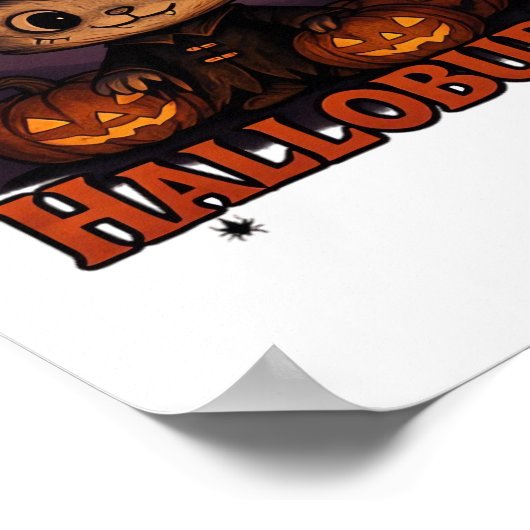 Hallobubu Halloween Schattige & Spooky Witch Cat T Poster (Hoek)