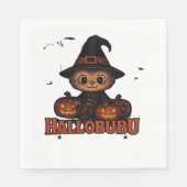 Hallobubu Halloween Schattige & Spooky Witch Cat T Servet (Voorkant)