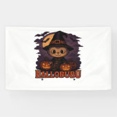Hallobubu Halloween Schattige & Spooky Witch Cat T Spandoek (Horizontaal)