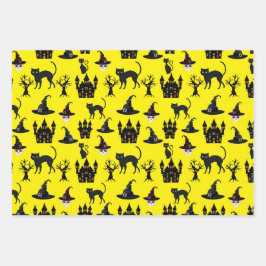 HALLOEEN BATS PETTEN CAULDRONS SKULLS BROOMS INPAKPAPIER VEL