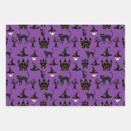 HALLOEEN BATS PETTEN CAULDRONS SKULLS BROOMS INPAKPAPIER VEL