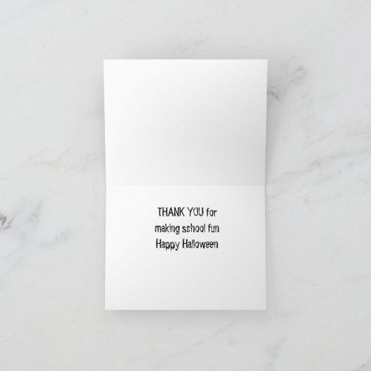 ***HALLOEEN BEDANKT DOOR U STUDENT*** HALLOONKAART KAART (Binnen)