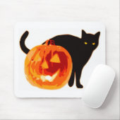 HALLOEEN BLACK CAT EN PUMPKIN MUISMAT (Met muis)