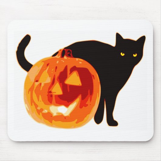 HALLOEEN BLACK CAT EN PUMPKIN MUISMAT (Voorkant)
