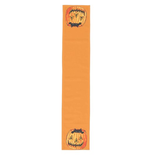 HALLOEEN BLACK CAT IN PUMPKIN tabelrunner Medium Tafelloper (Voorkant)