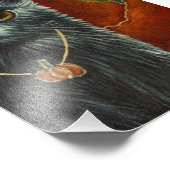 HALLOEEN BLACK CAT MET PUMPKIN PENDANT PRINT FOTO AFDRUK (Hoek)