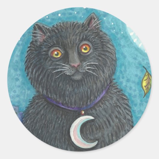 HALLOEEN BLACK CAT STICKERS SHERound (Voorkant)