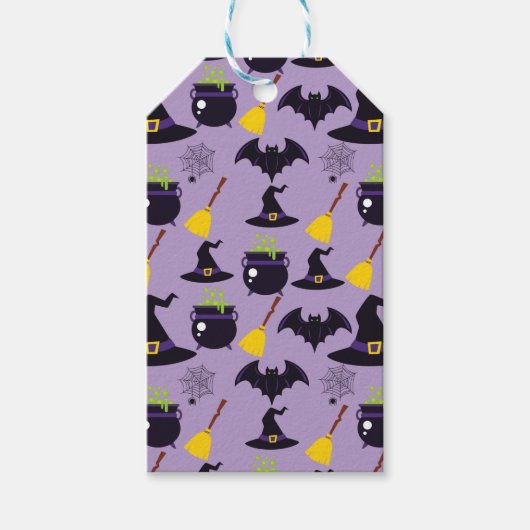 HALLOEEN CAULDRONS BROOMS BATS PETTEN CADEAULABEL (Voorkant)