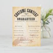 HALLOEEN COSTUME PRIJS OFFICIËLE BALLOOT KAART (Staand voorkant)