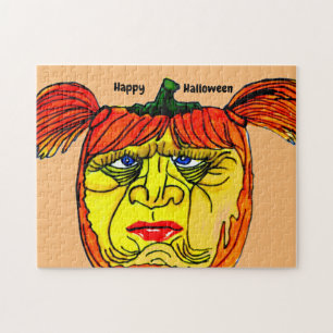 HALLOEEN GEKKE GIRL PUMPKIN LEGPUZZEL