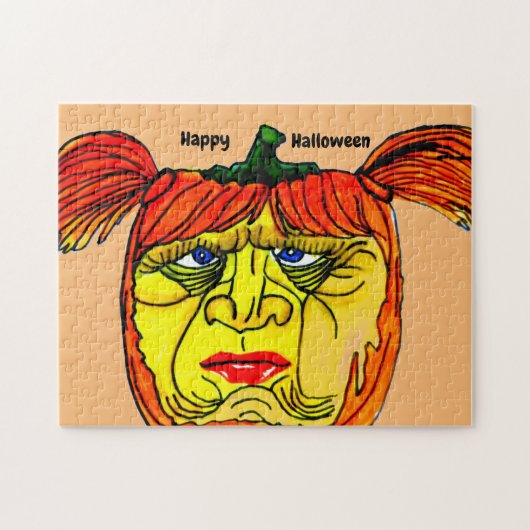 HALLOEEN GEKKE GIRL PUMPKIN LEGPUZZEL (Horizontaal)