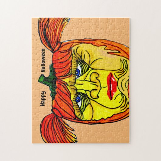 HALLOEEN GEKKE GIRL PUMPKIN LEGPUZZEL (Verticaal)