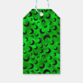 HALLOEEN GROEN MET ZWARTE HALFMOONS CADEAULABEL (Voorkant)