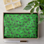 HALLOEEN GROEN MET ZWARTE HALFMOONS TISSUEPAPIER (Geschenk)