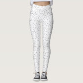 HALLOEEN LEGGINGS ZWARTE SPIDERS OP WITTE LEGGINGS (Voorkant)
