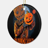 HALLOEEN MASKED SCARECROW MAN PUMPKIN KERAMISCH ORNAMENT (Links)