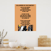 HALLOEEN NACHT IN HET poster VAN DE CEMETERS (Keuken)