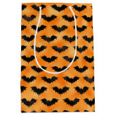 HALLOEEN ORANJE MET ZWARTE BATS MEDIUM CADEAUZAKJE (Voorkant)