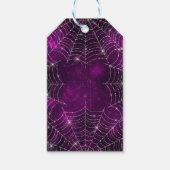 HALLOEEN PAARS MET SILVER SPIDER WEBS CADEAULABEL (Voorkant)