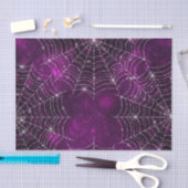 HALLOEEN PAARS MET SILVER SPIDER WEBS TISSUEPAPIER (Craft)
