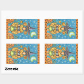 HALLOEEN PUMPKIN POODLE STICKERS SHEET Rectangle (Vel)