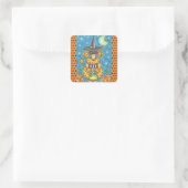 HALLOEEN PUMPKIN POODLE STICKERS SHEET Square (Tas)