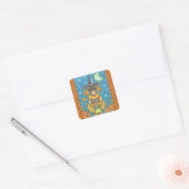 HALLOEEN PUMPKIN POODLE STICKERS SHEET Square (Envelop)