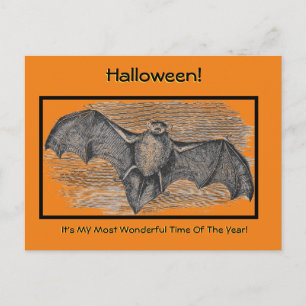 HALLOEEN, SCARY BAT/MY FAVORITE TIME OF JAAR POST BRIEFKAART