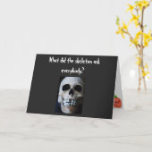HALLOEEN SKELETON-JOKE-kaart Kaart (Gele Bloem)