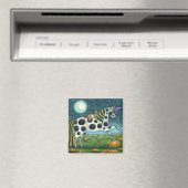 HALLOEEN SPOTTED PONY & BAT CAT Whimsical Magneet (Insitu (Vaatwasser))