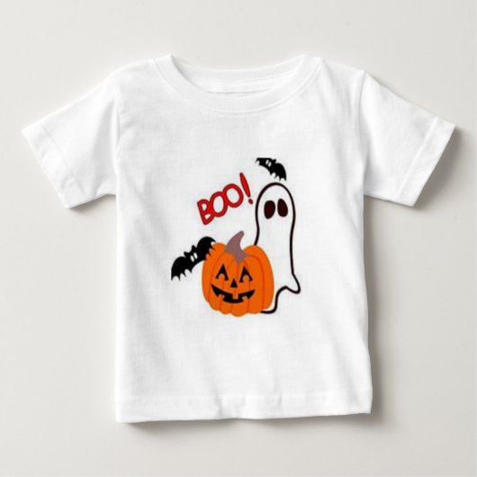 HALLOEEN T SHIRT BOO KINDER TOP ZWART EN WITTE (Voorkant)
