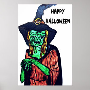 HALLOEEN UGLY OUD WITCH poster