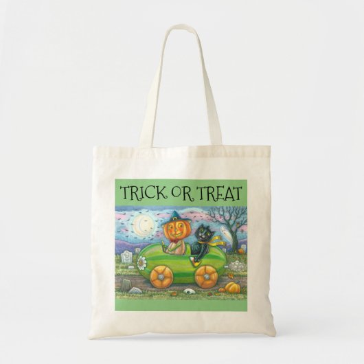 HALLOEEN VRIENDEN, JACK EN ZWARTE CAT-TRICK OR TRE TOTE BAG (Voorkant)