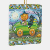 HALLOEEN-WEGTRIP, JACK EN ZWARTE CAT-VRIENDEN KERAMISCH ORNAMENT (Rechts)