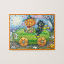 HALLOEEN-WEGTRIP, JACK EN ZWARTE CAT-VRIENDEN