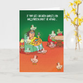 HALLOEEN WENSKAART - kipgeesten Kaart (Gele Bloem)