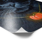 HALLOEEN ZWARTE CAT MET EEN POMPINGPENANT 4 X 6" FOTO AFDRUK (Hoek)