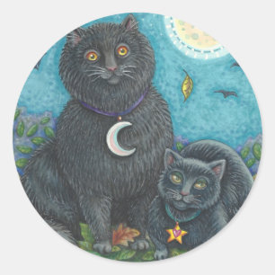 HALLOEEN ZWARTE VANGSTSTICKERS BLAD-Ronde Ronde Sticker