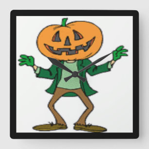 HALLOONEN PUMPKINEAD VIERKANTE KLOK