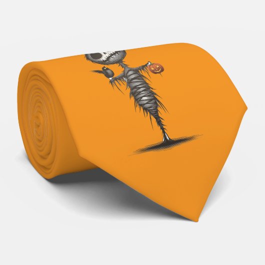 Hallooween Mummy Cartoon Stropdas (Opgerold)