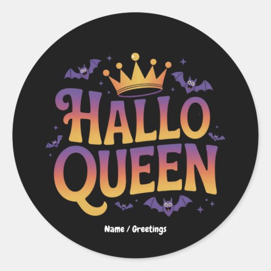Halloqueen Bat Vrouwen Kostuum Kroon Uw Spooky Ronde Sticker (Voorkant)