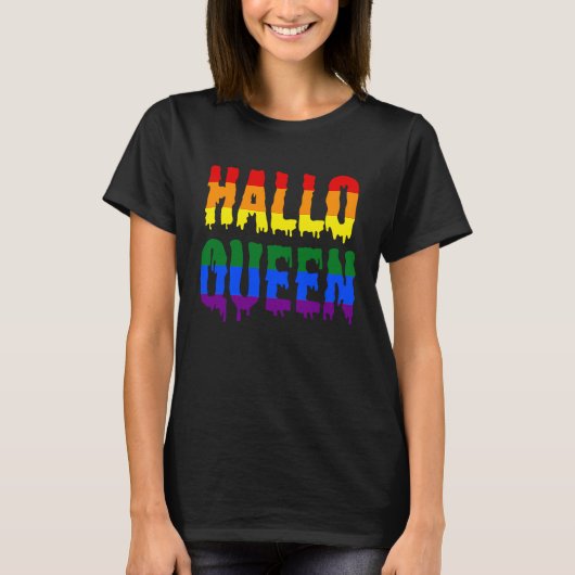Halloqueen Halloween LGBT Gay Pride Costume T-shirt (Voorkant)