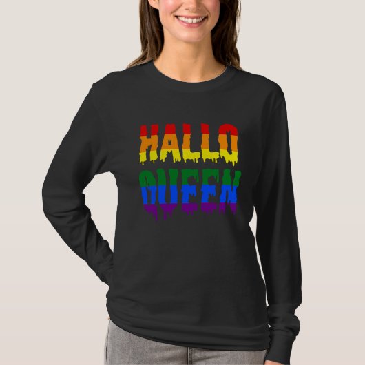 Halloqueen  Halloween LGBT Gay Pride Costume T-shirt (Voorkant)