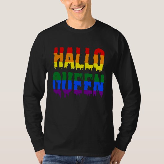 Halloqueen  Halloween LGBT Gay Pride Costume T-shirt (Voorkant)