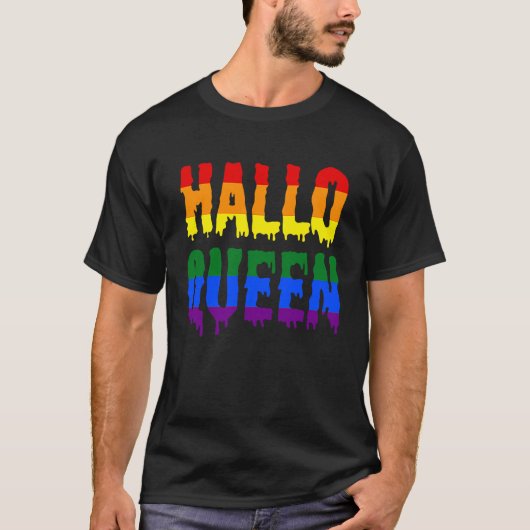 Halloqueen  Halloween LGBT Gay Pride Costume T-shirt (Voorkant)