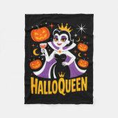 Halloqueen Retro Vamre Queen Halloween Pumpkins Ba Fleece Deken (Voorkant)