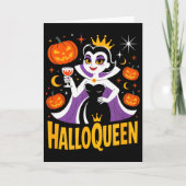 Halloqueen Retro Vamre Queen Halloween Pumpkins Ba Kaart (Voorkant)